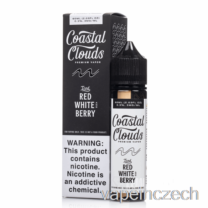 Ledová červená Bílá A Bobule - Pobřežní Mraky - 60 Ml 0mg Vape Bez Nikotinu